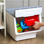 Stackable Storage Organiser Wheeled Toy Box (Grey 3x12LT)