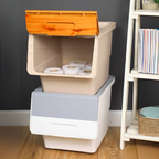 Stackable Storage Organiser Wheeled Toy Box (Grey 3x12LT)