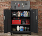 Metal Garage Tool Cabinets on Wheels - Huginn Black