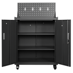 Metal Garage Tool Cabinets on Wheels - Huginn Black