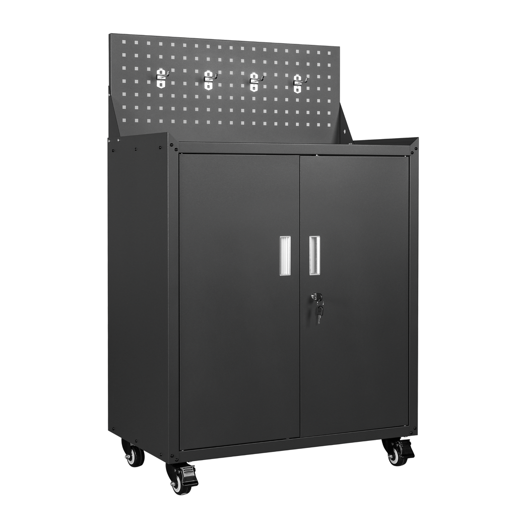 Metal Garage Tool Cabinets on Wheels - Huginn Black