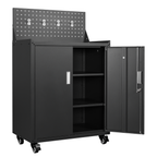 Metal Garage Tool Cabinets on Wheels - Huginn Black