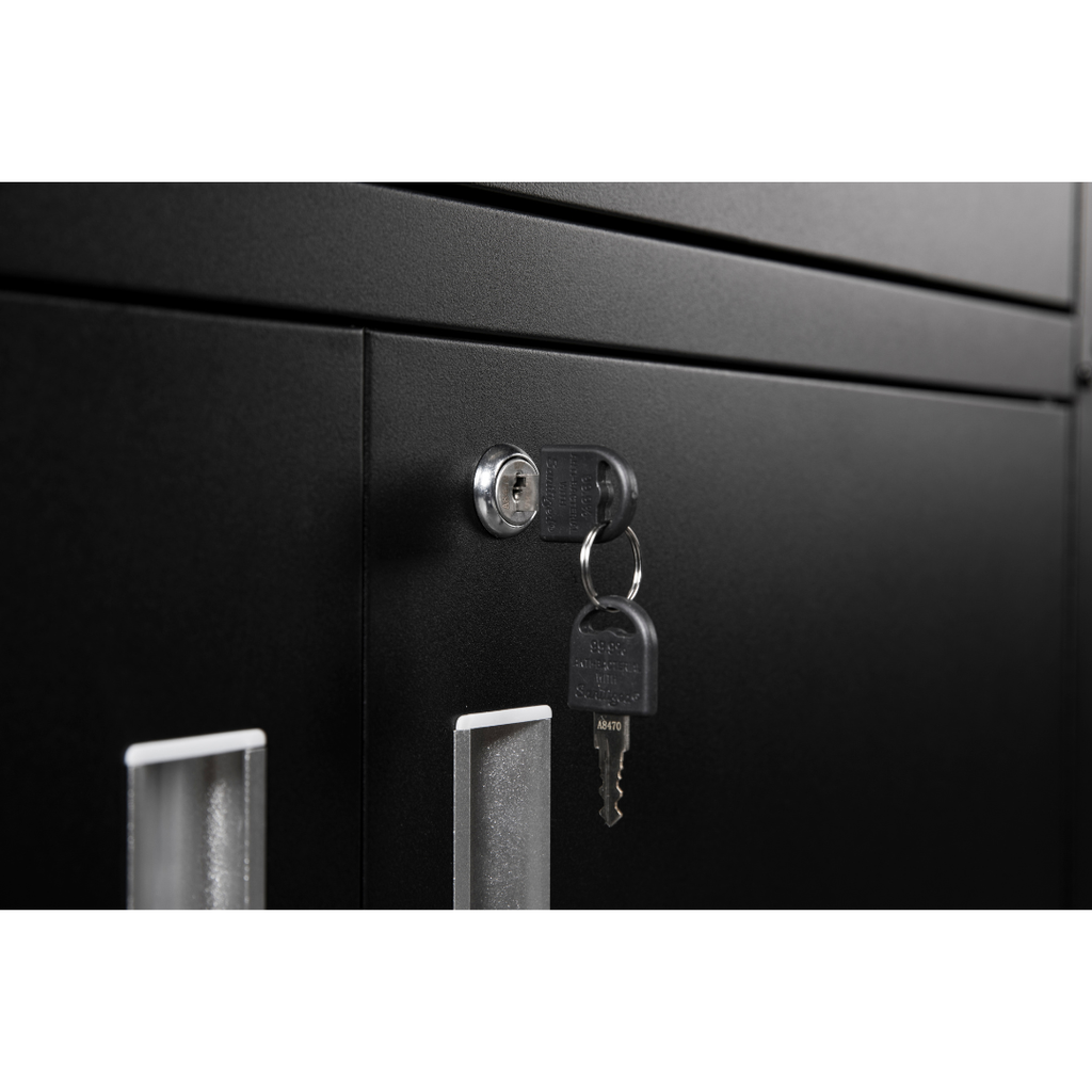 Metal Garage Tool Cabinets on Wheels - Huginn Black
