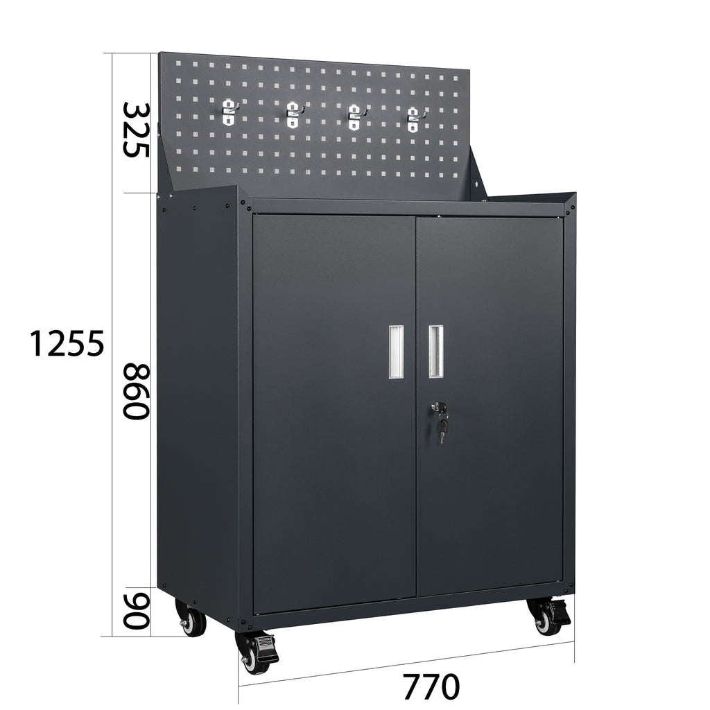 Metal Garage Tool Cabinets on Wheels - Huginn Grey