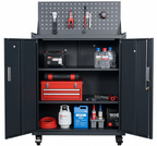 Metal Garage Tool Cabinets on Wheels - Huginn Grey