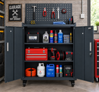Metal Garage Tool Cabinets on Wheels - Huginn Grey