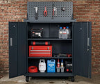 Metal Garage Tool Cabinets on Wheels - Huginn Grey