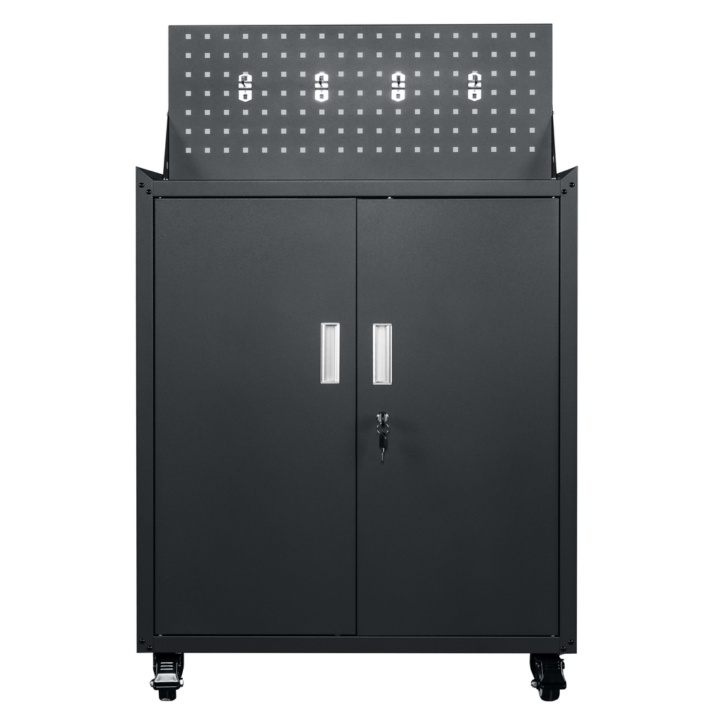 Metal Garage Tool Cabinets on Wheels - Huginn Grey