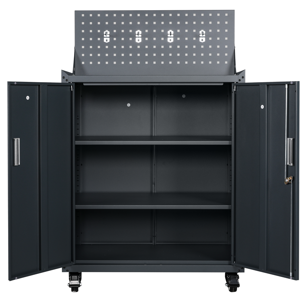 Metal Garage Tool Cabinets on Wheels - Huginn Grey