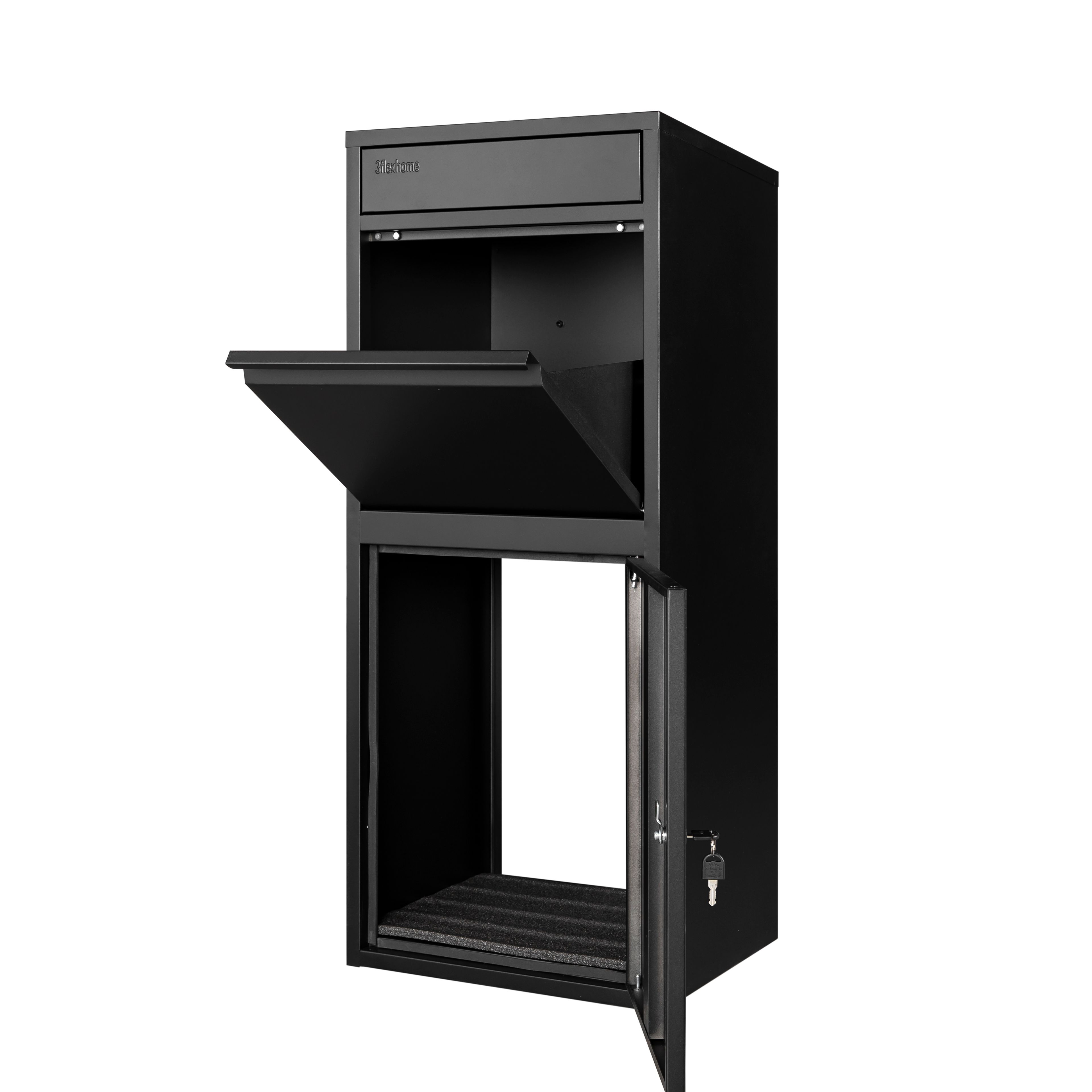 Anqa Metal Parcel Delivery Box Outdoor - Extra Large (Black)