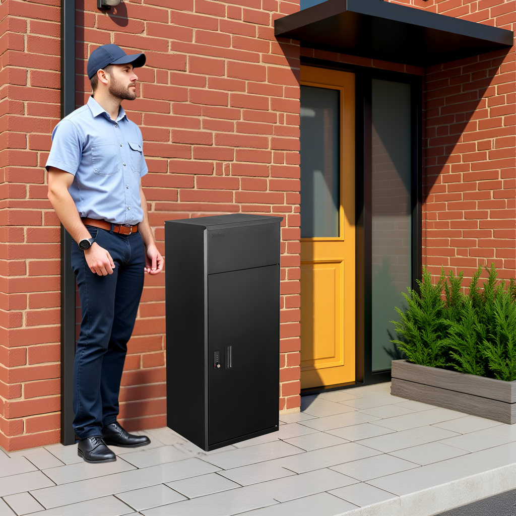 Metal Parcel Delivery Box Outdoor - Extra Large (Black)