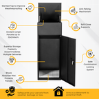 Metal Parcel Delivery Box Outdoor - Extra Large (Black)