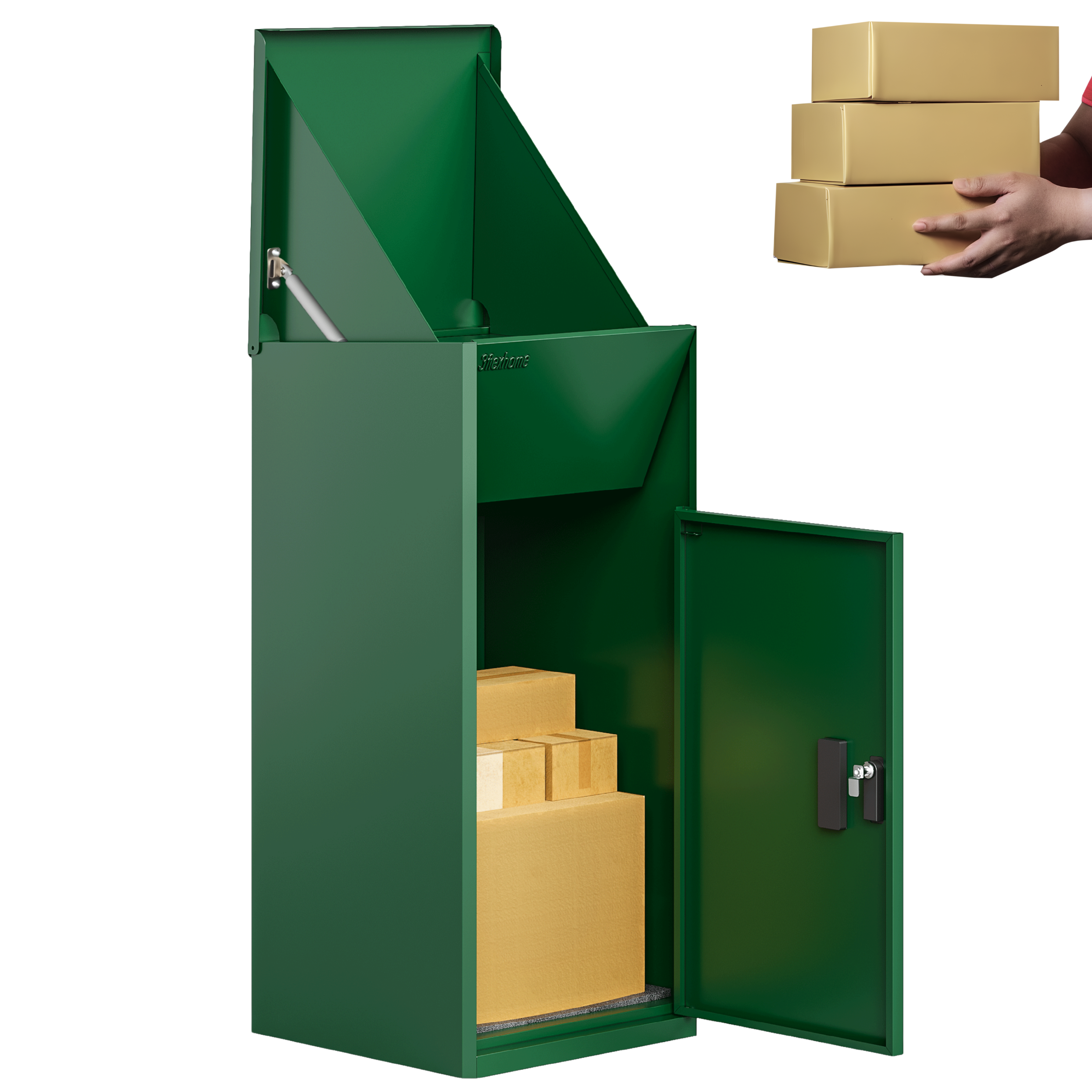 REFURBISHED - Metal Parcel Delivery Box Outdoor - Extra Large (Green)
