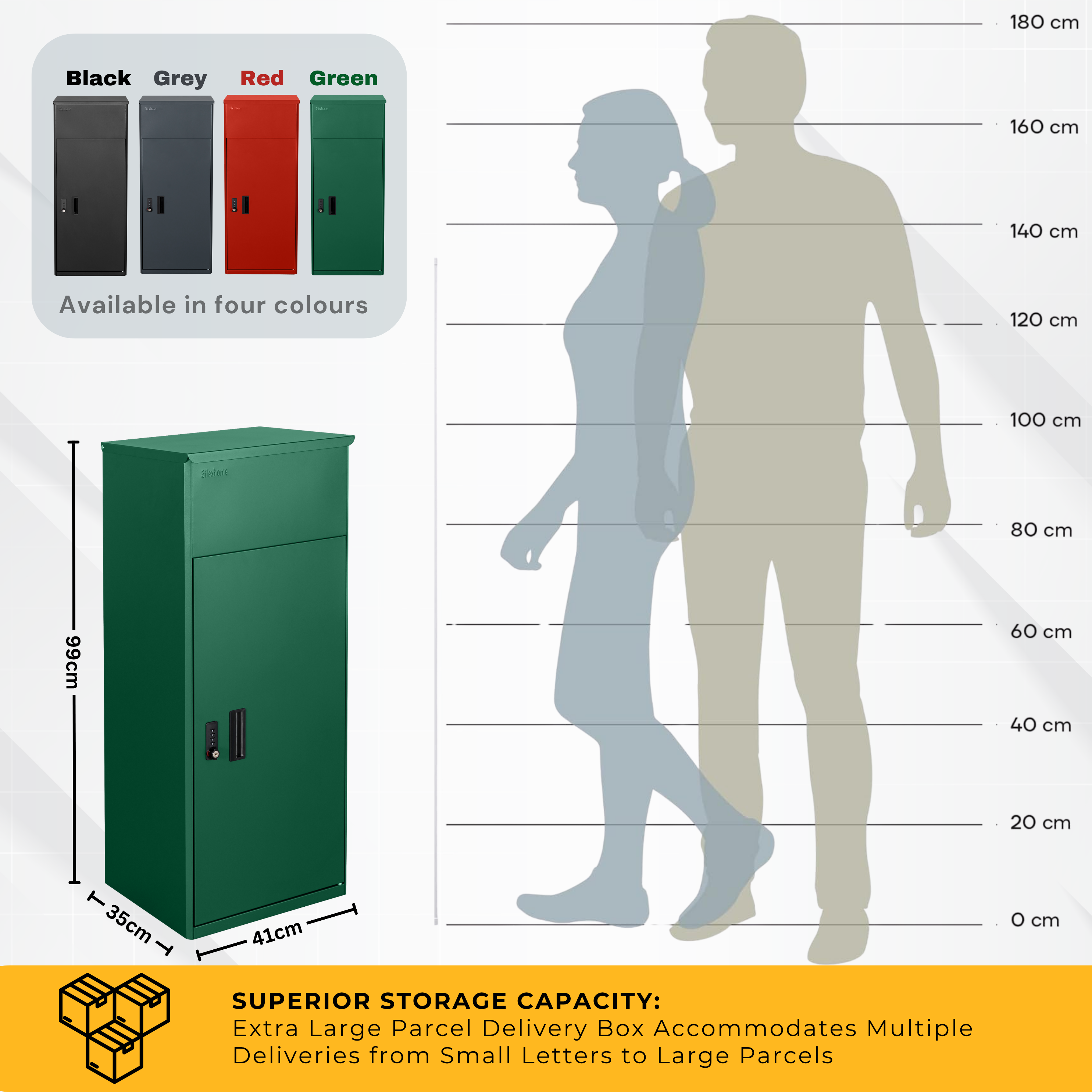 REFURBISHED - Metal Parcel Delivery Box Outdoor - Extra Large (Green)