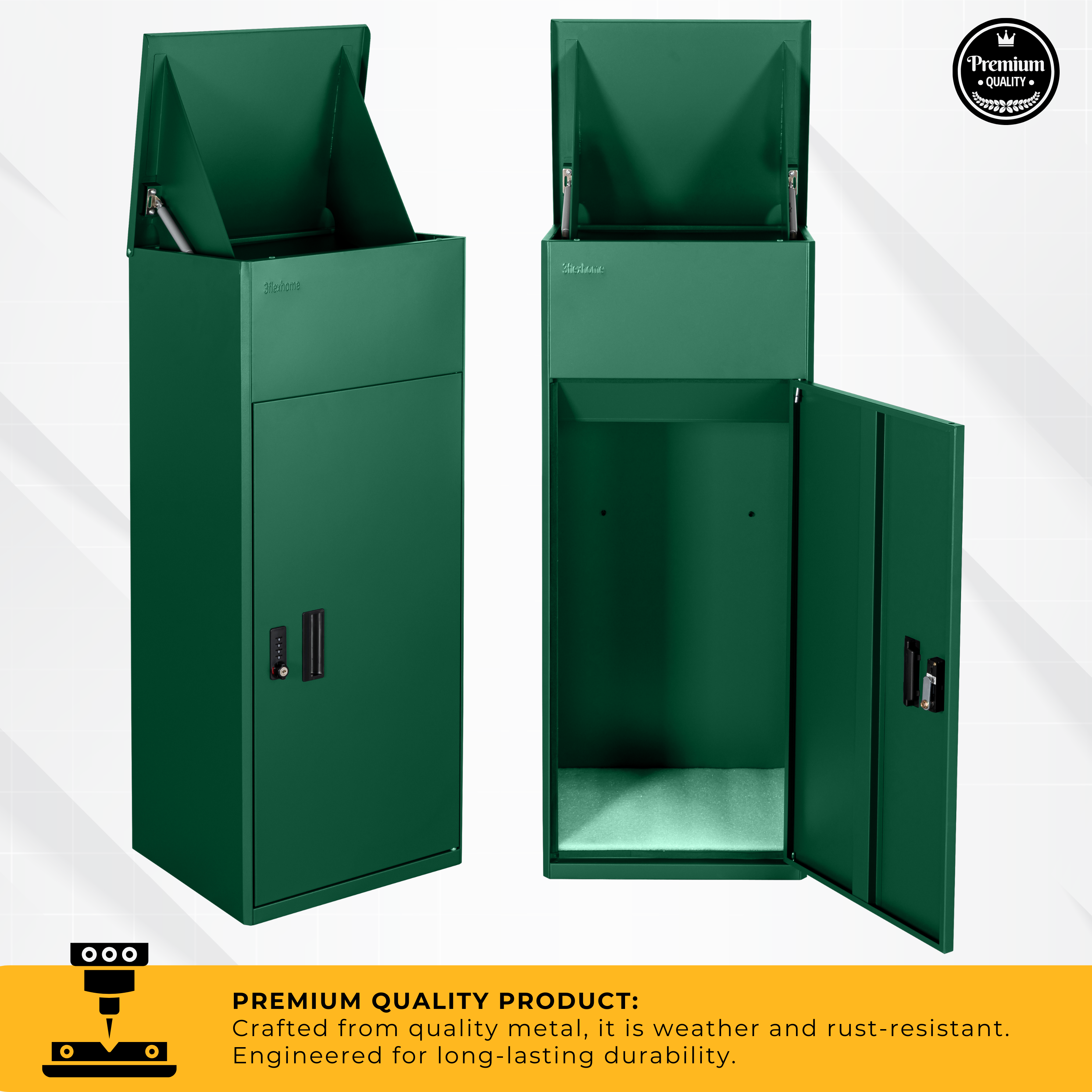REFURBISHED - Metal Parcel Delivery Box Outdoor - Extra Large (Green)