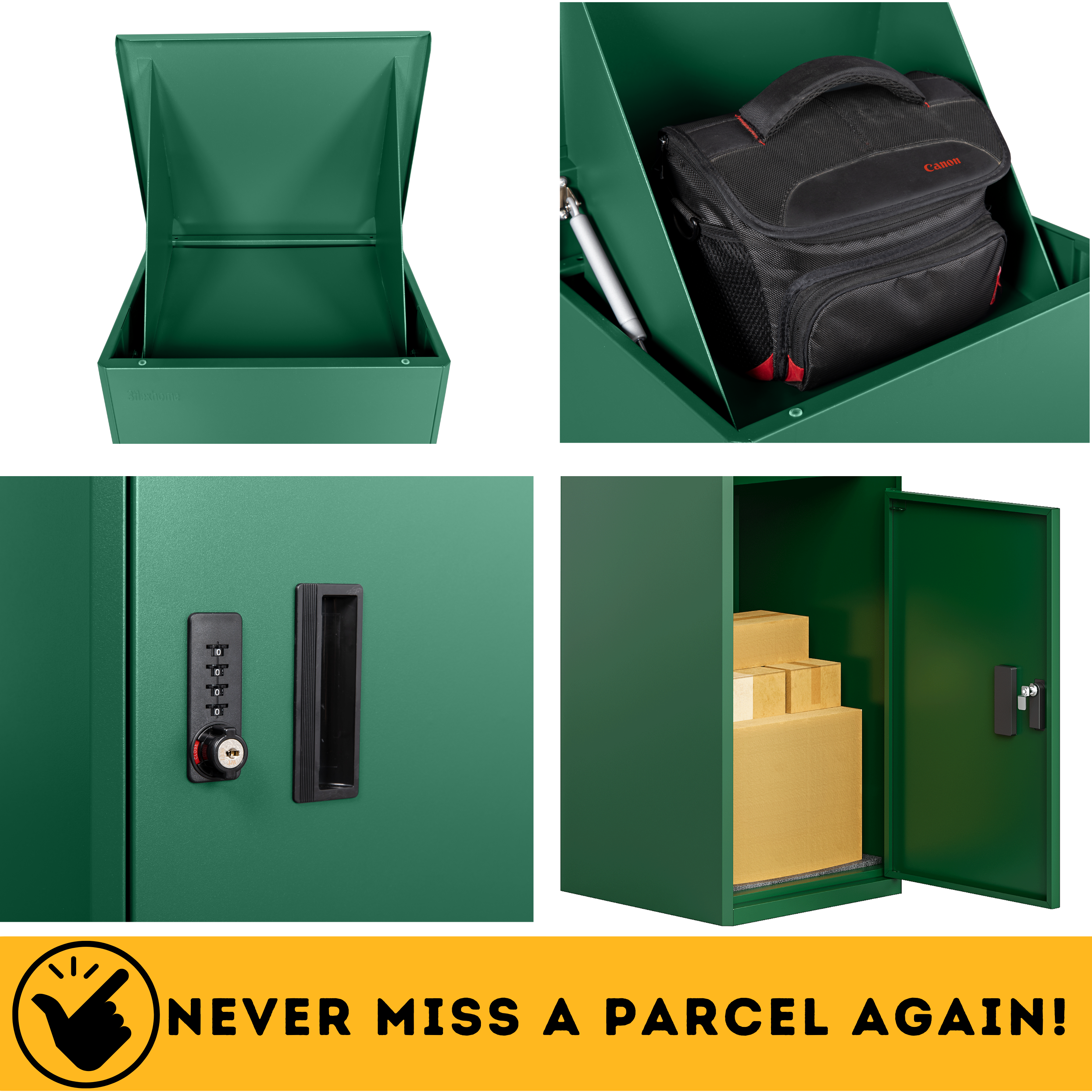 Metal Parcel Delivery Box Outdoor - Extra Large (Green)