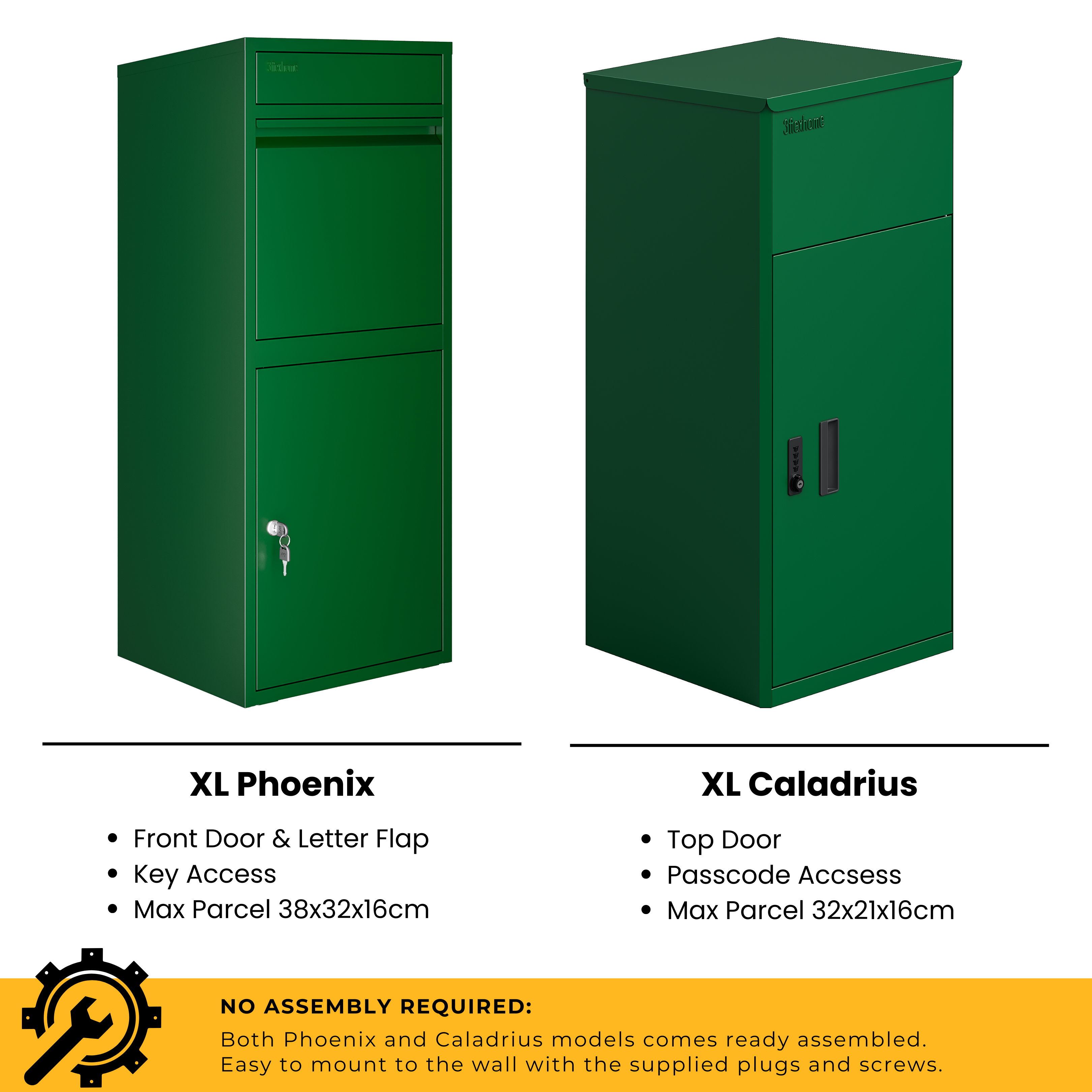 REFURBISHED - Metal Parcel Delivery Box Outdoor - Extra Large (Green)