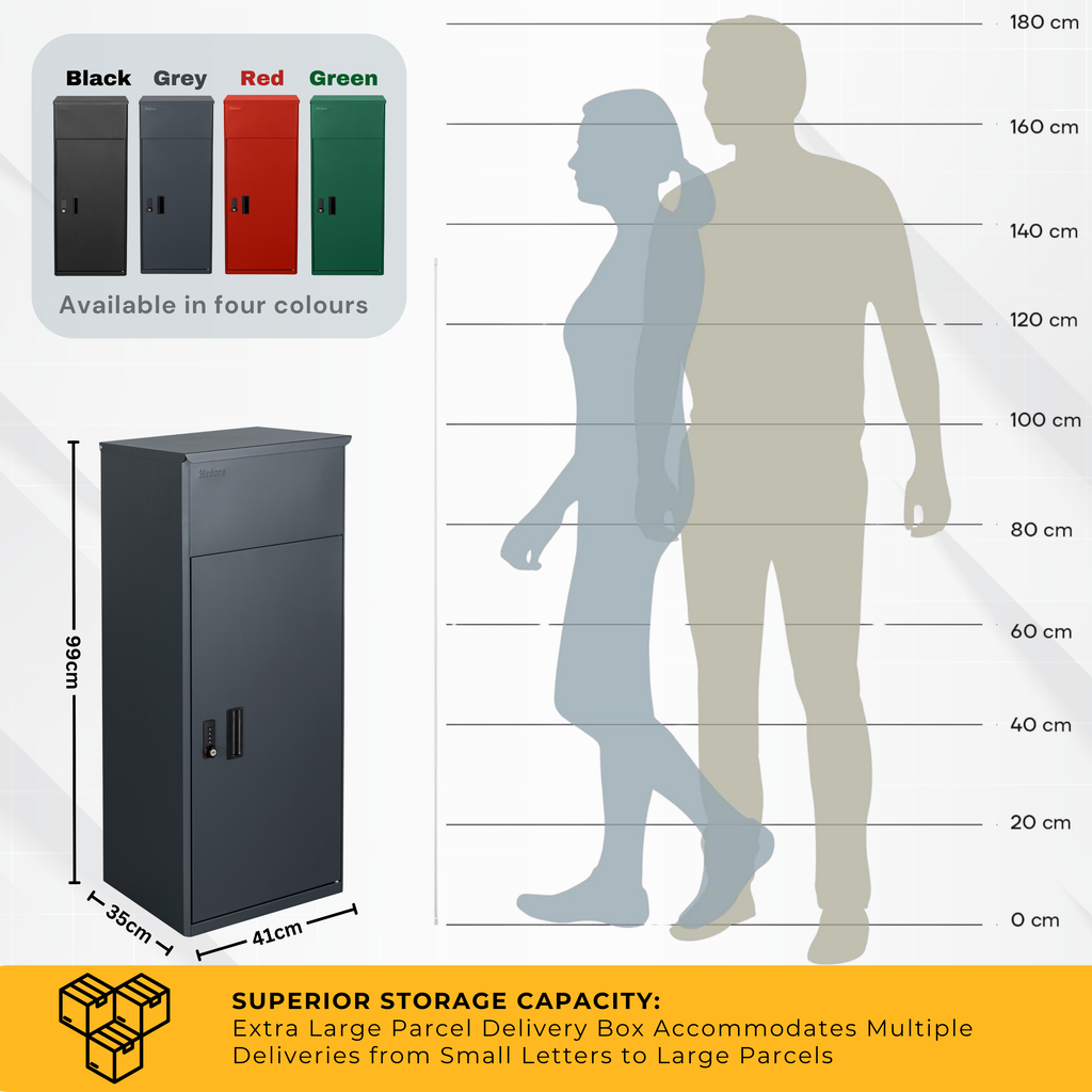 Metal Parcel Delivery Box Outdoor - Extra Large (Grey)