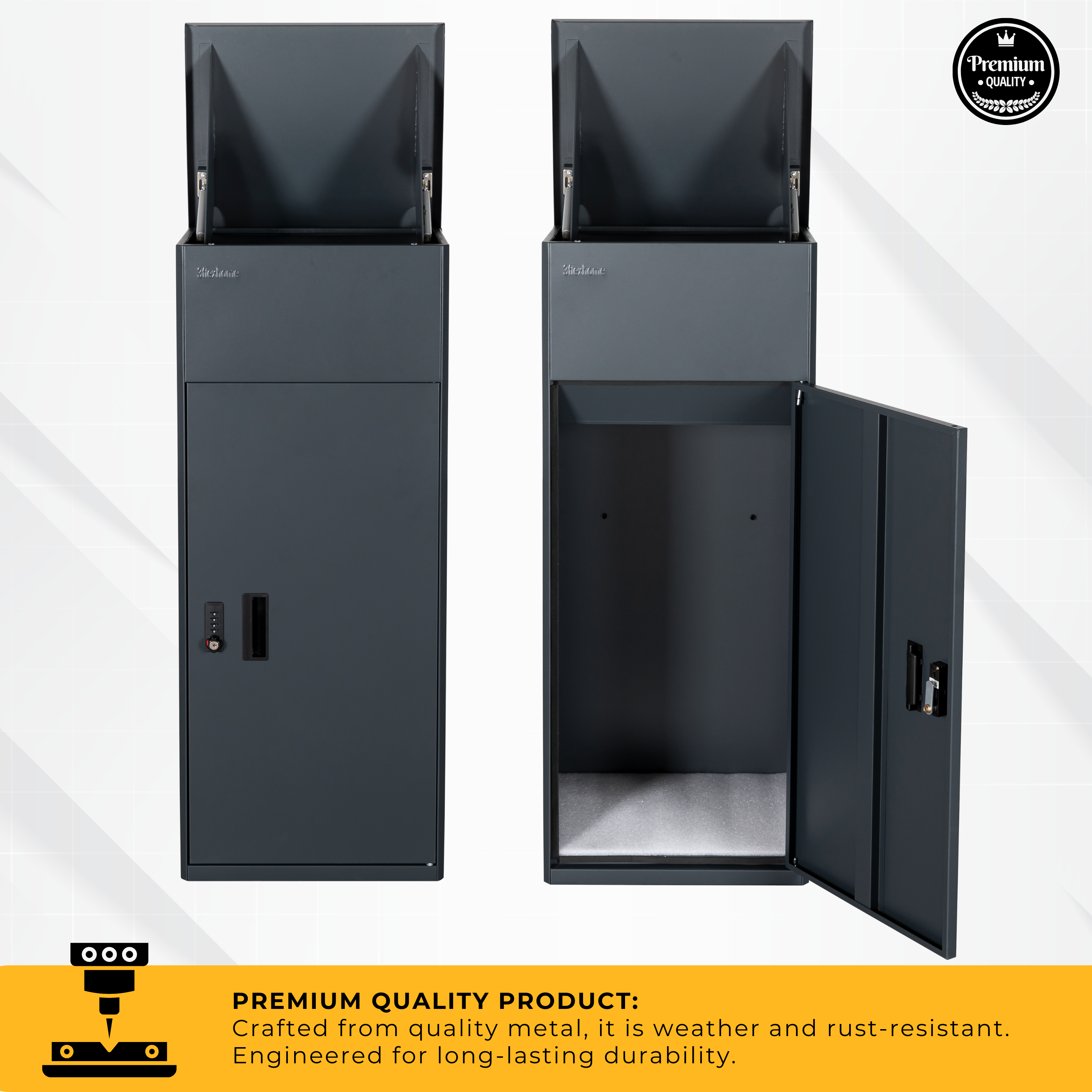 Metal Parcel Delivery Box Outdoor - Extra Large (Grey)