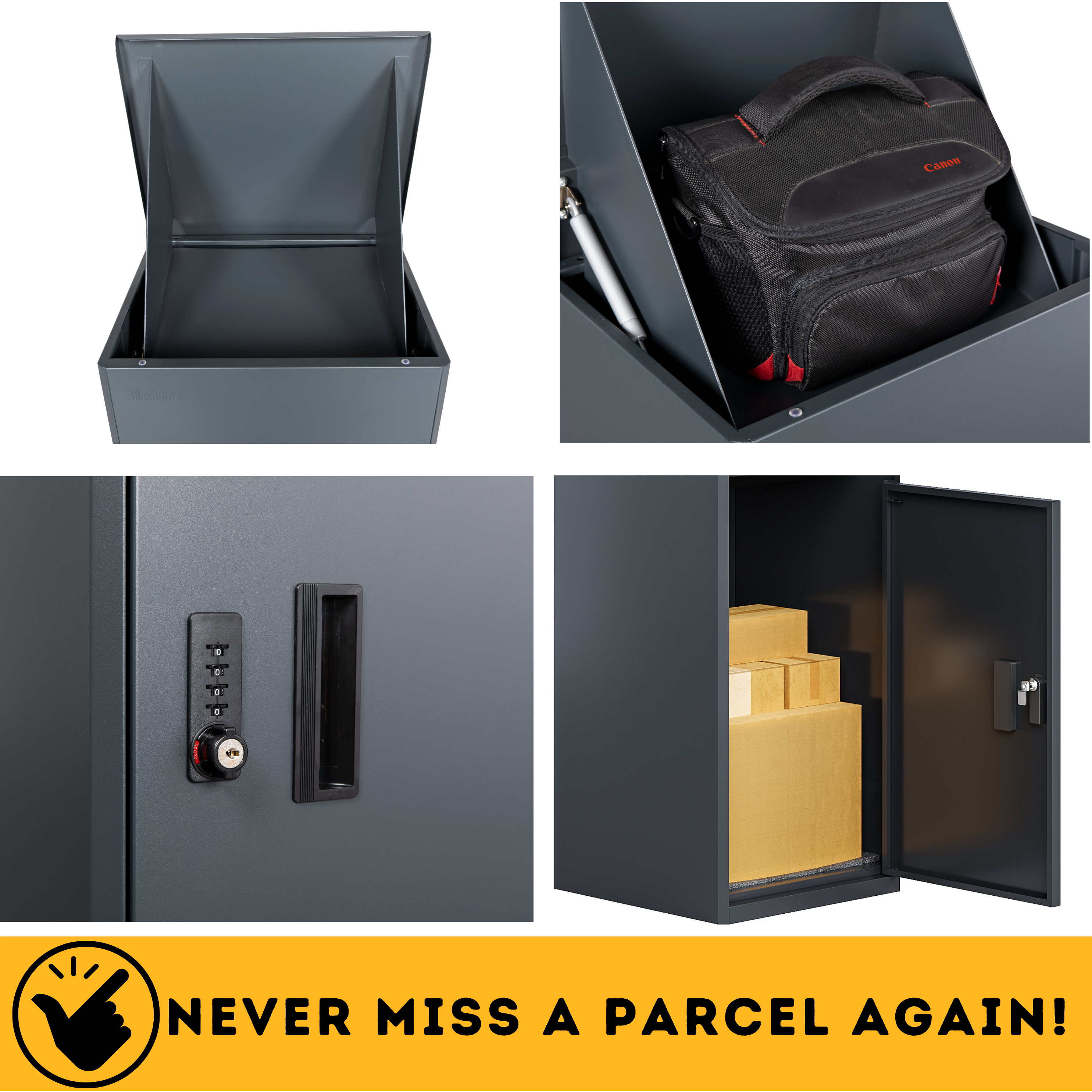 Metal Parcel Delivery Box Outdoor - Extra Large (Grey)