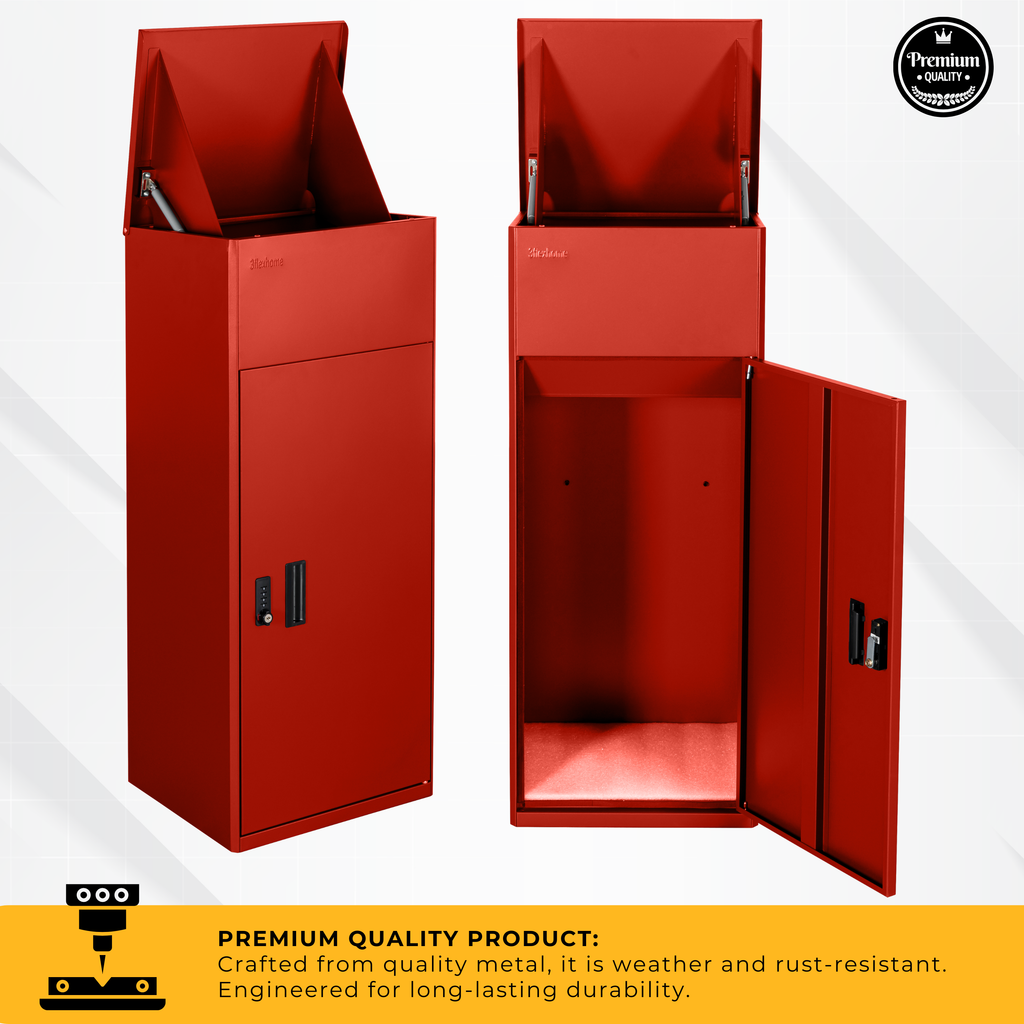 Metal Parcel Delivery Box Outdoor - Extra Large (Red)