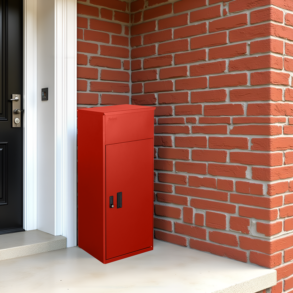 Metal Parcel Delivery Box Outdoor - Extra Large (Red)