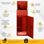 Metal Parcel Delivery Box Outdoor - Extra Large (Red)