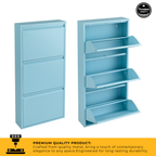 Metal Shoe Storage Cabinet for Hallway and Bedroom (Blue)