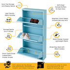 Metal Shoe Storage Cabinet for Hallway and Bedroom (Blue)