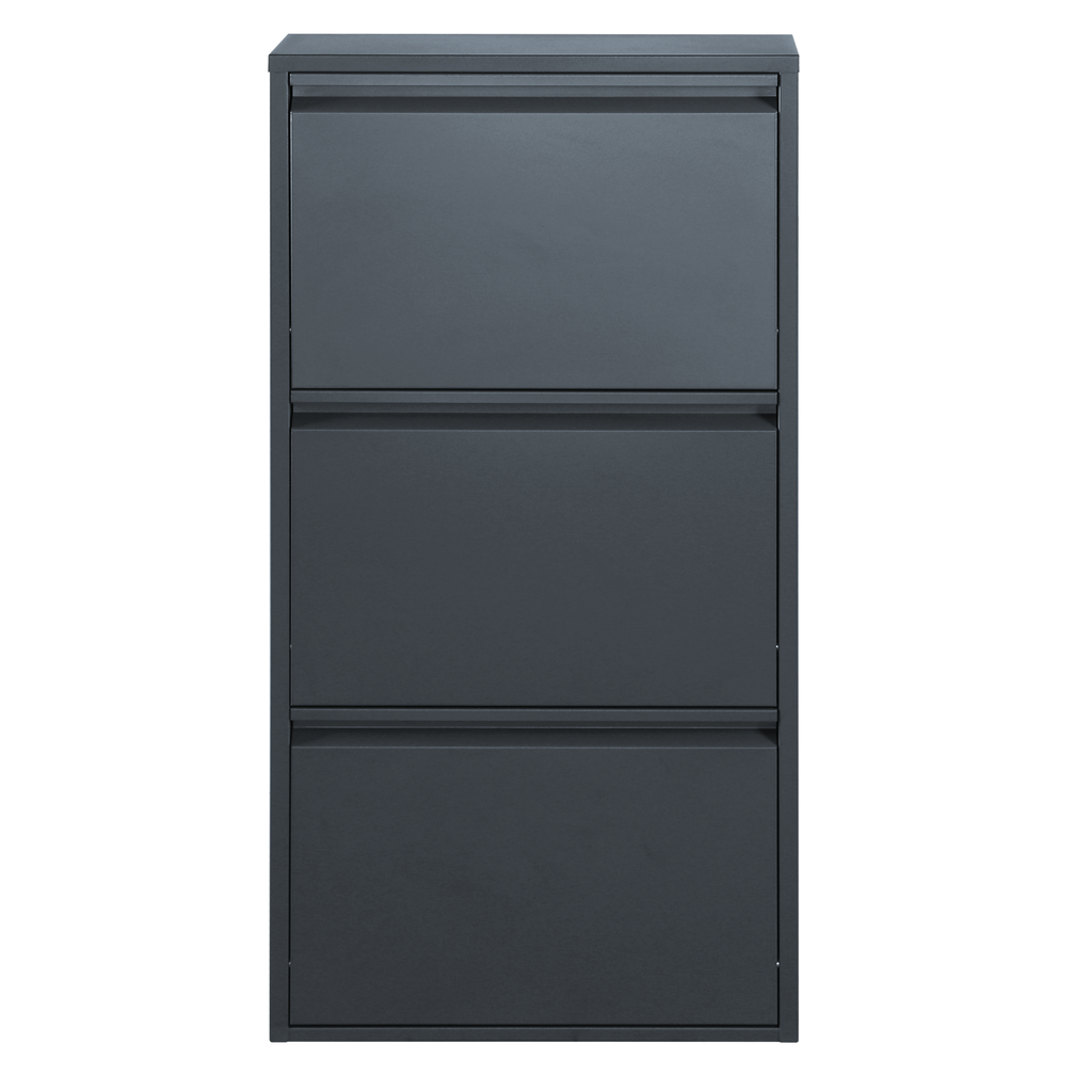 Metal Shoe Storage Cabinet for Hallway and Bedroom (Grey)