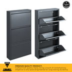 Metal Shoe Storage Cabinet for Hallway and Bedroom (Grey)