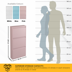 Metal Shoe Storage Cabinet for Hallway and Bedroom (Pink)