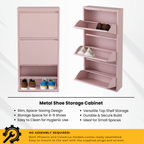 Metal Shoe Storage Cabinet for Hallway and Bedroom (Pink)