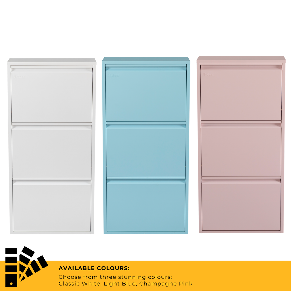 Metal Shoe Storage Cabinet for Hallway and Bedroom (Pink)