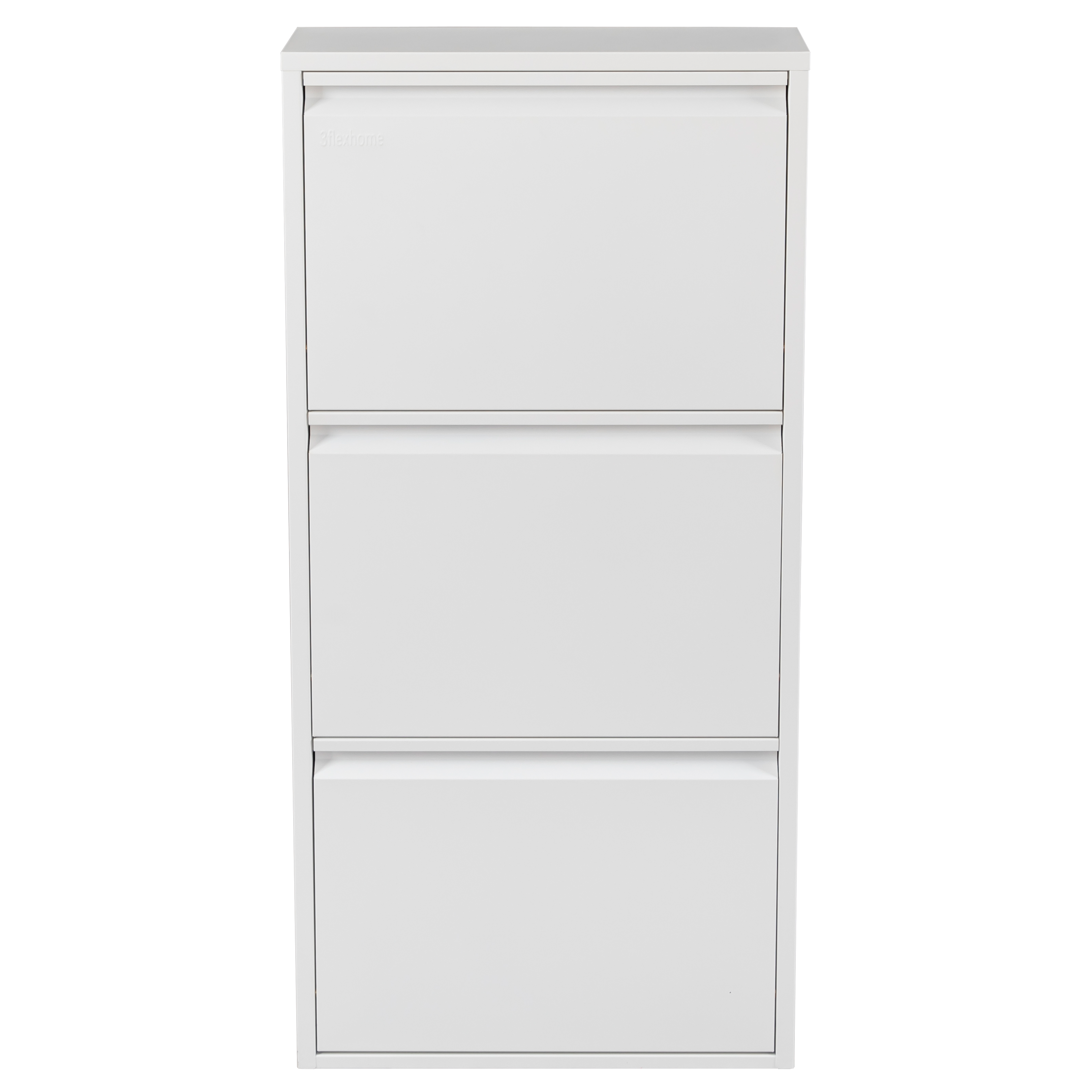 Metal Shoe Storage Cabinet for Hallway and Bedroom (White)