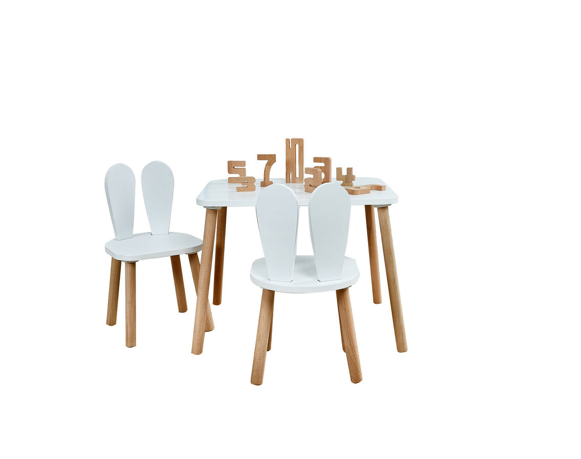 Montessori Table and Chair Set for Kids - Bunny Ears Snowflake