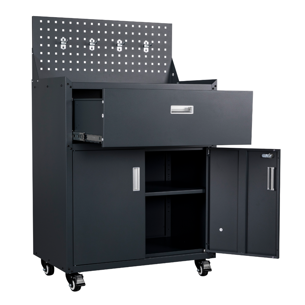 Metal Garage Tool Cabinets on Wheels - Muninn Grey