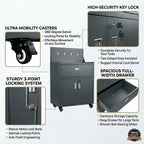 Metal Garage Tool Cabinets on Wheels - Muninn Grey
