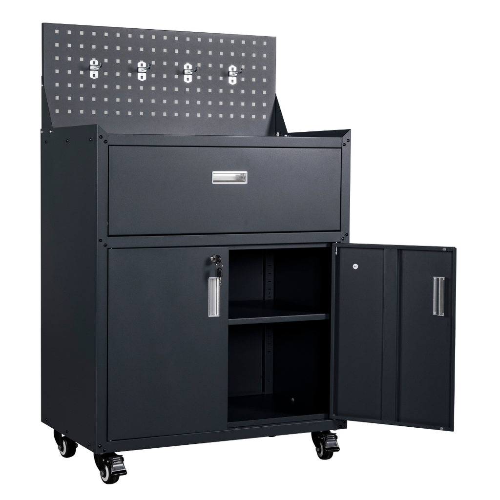 Metal Garage Tool Cabinets on Wheels - Muninn Grey