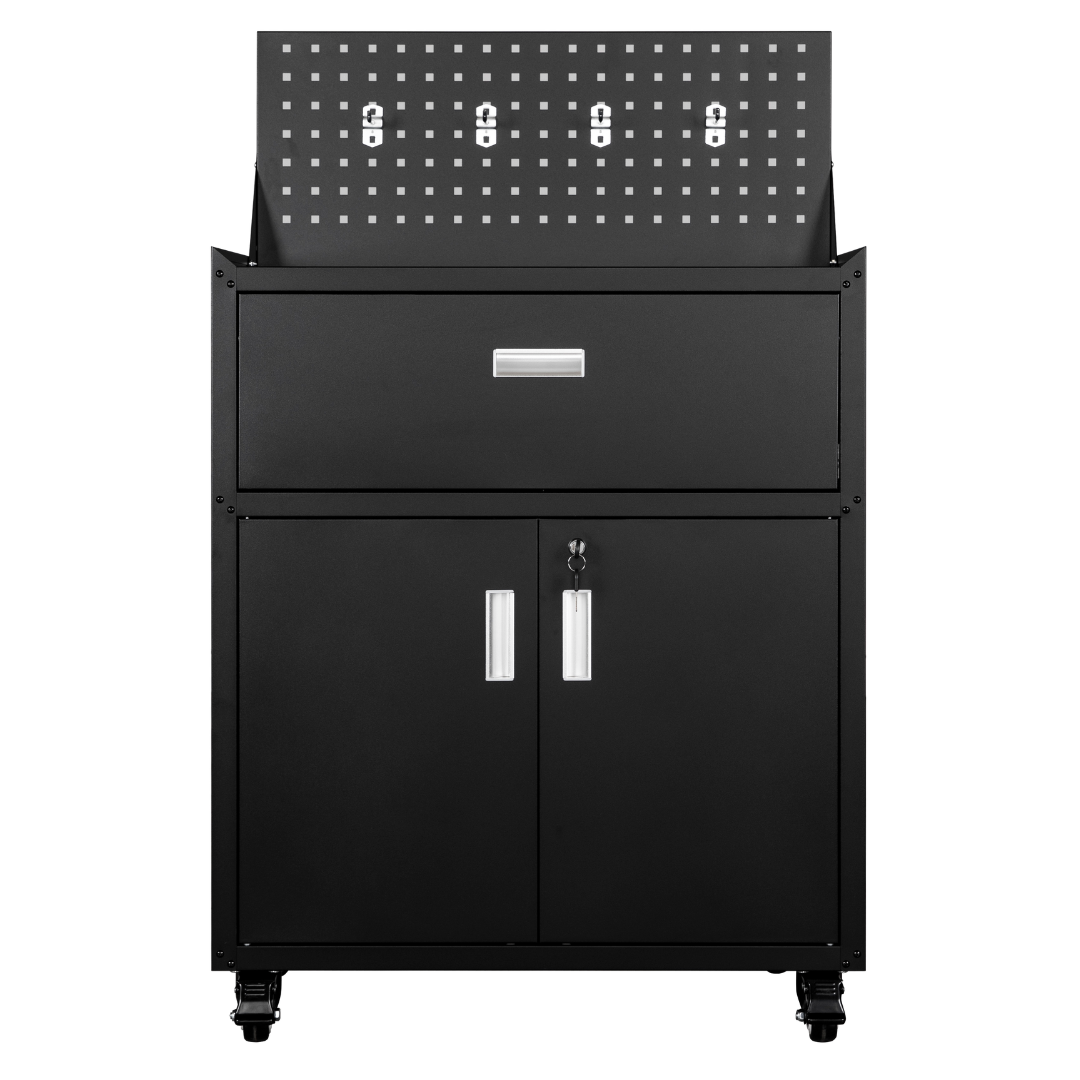 Metal Garage Tool Cabinets on Wheels - Muninn Black