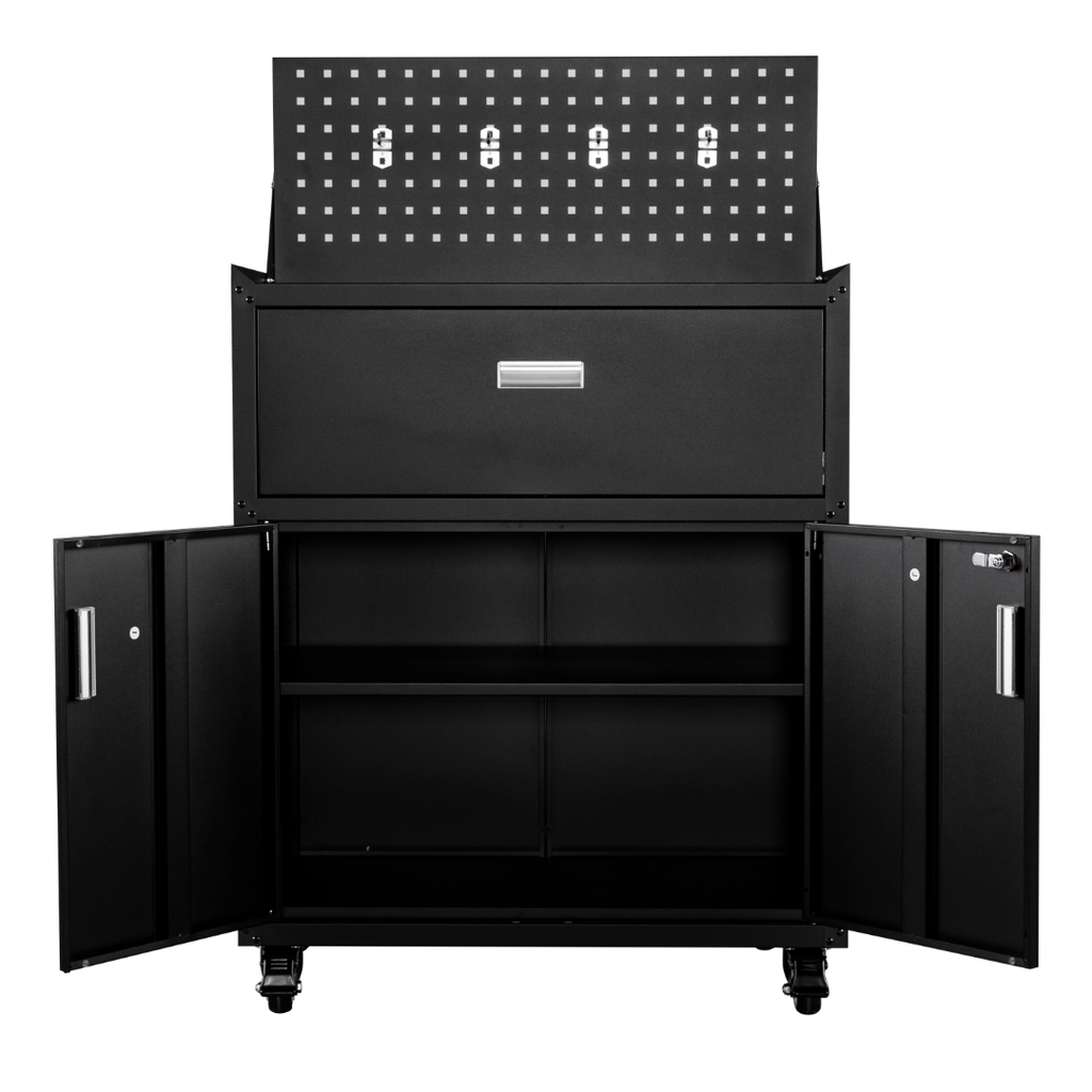 Metal Garage Tool Cabinets on Wheels - Muninn Black