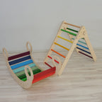 Wooden Rainbow Foldable Pikler Triangle and Arch