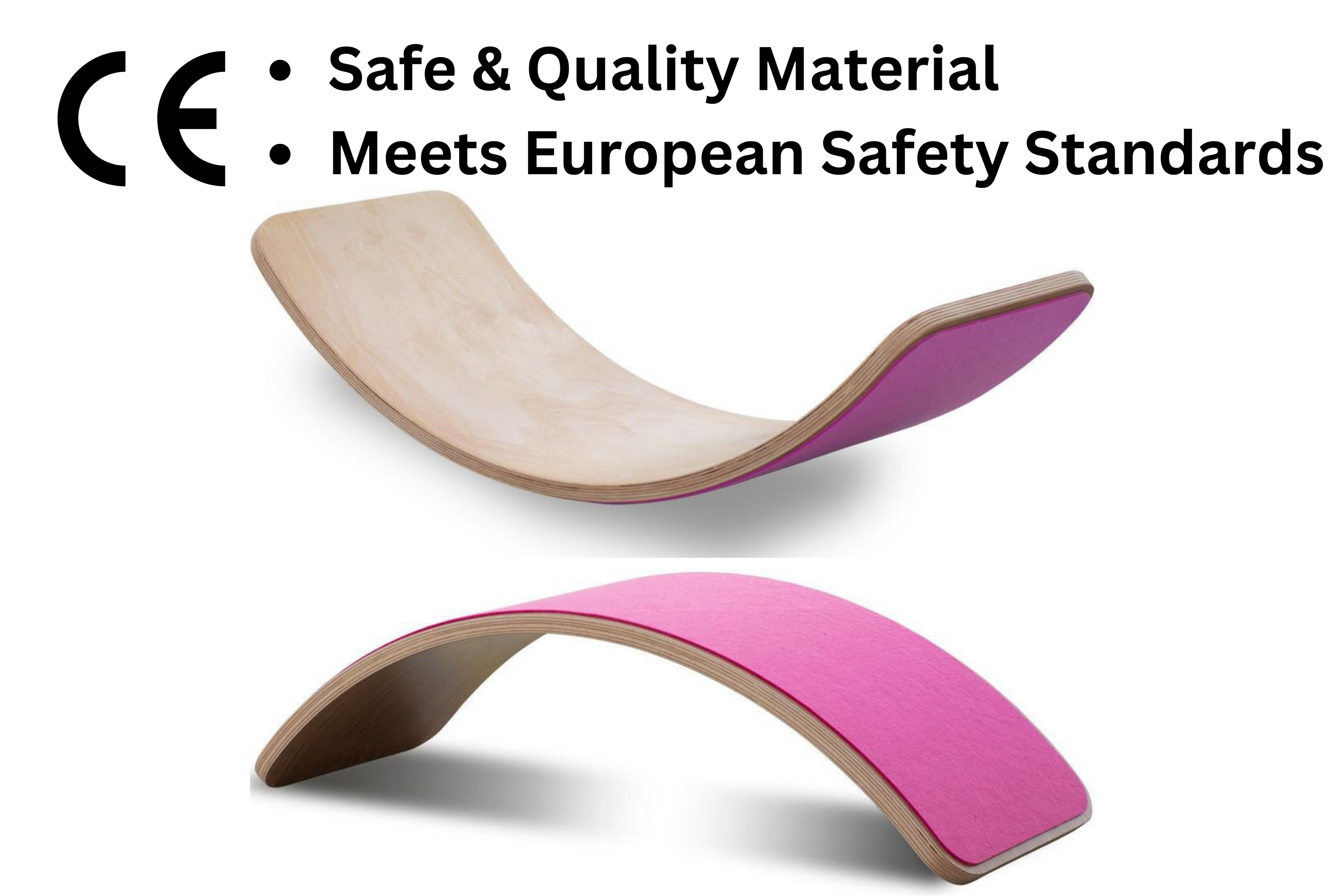 Wooden Balance Board - Pink Felt