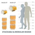 Stackable Storage Organiser Wheeled Toy Box (Bamboo 3x33LT)