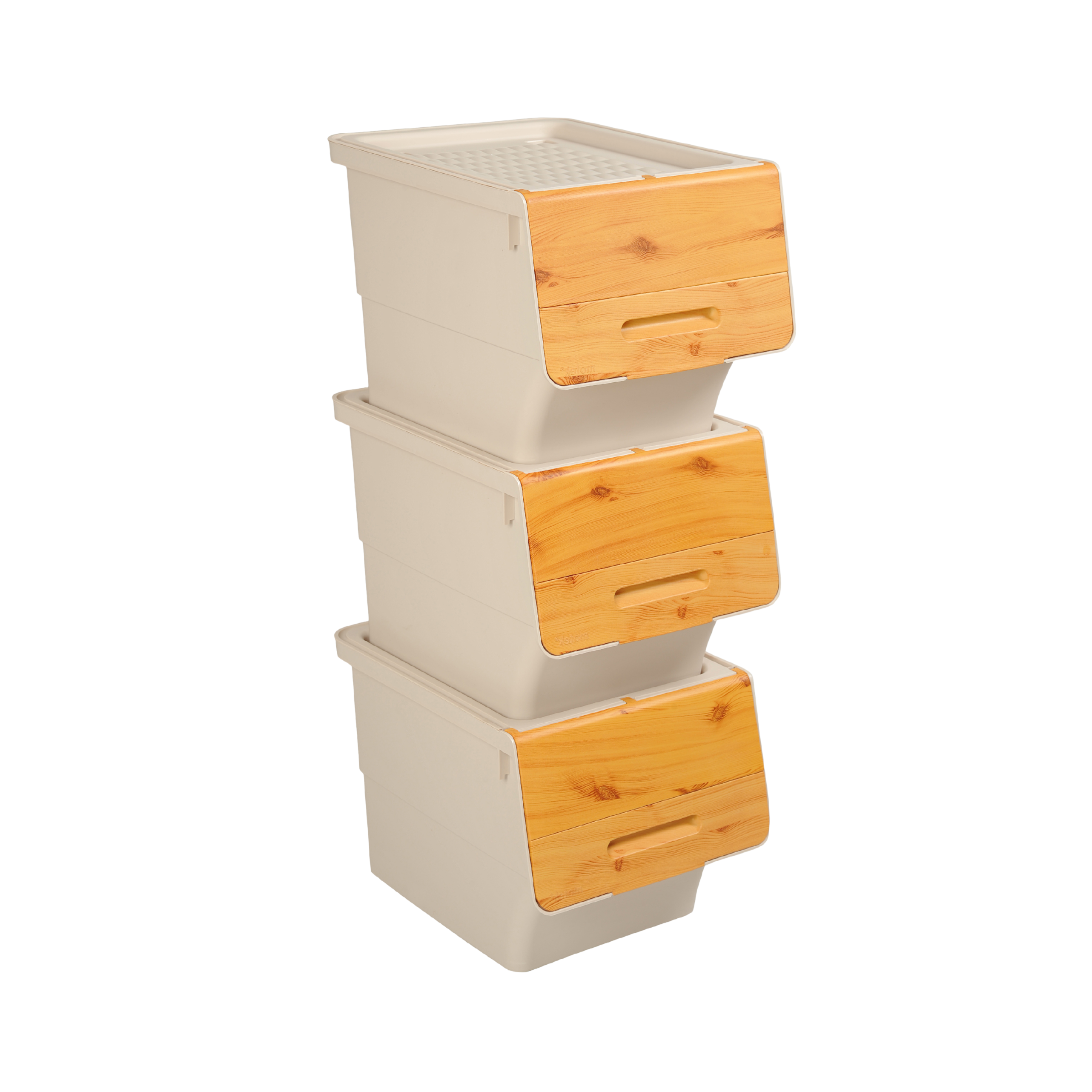 Stackable Storage Organiser Wheeled Toy Box (Bamboo 3x33LT)