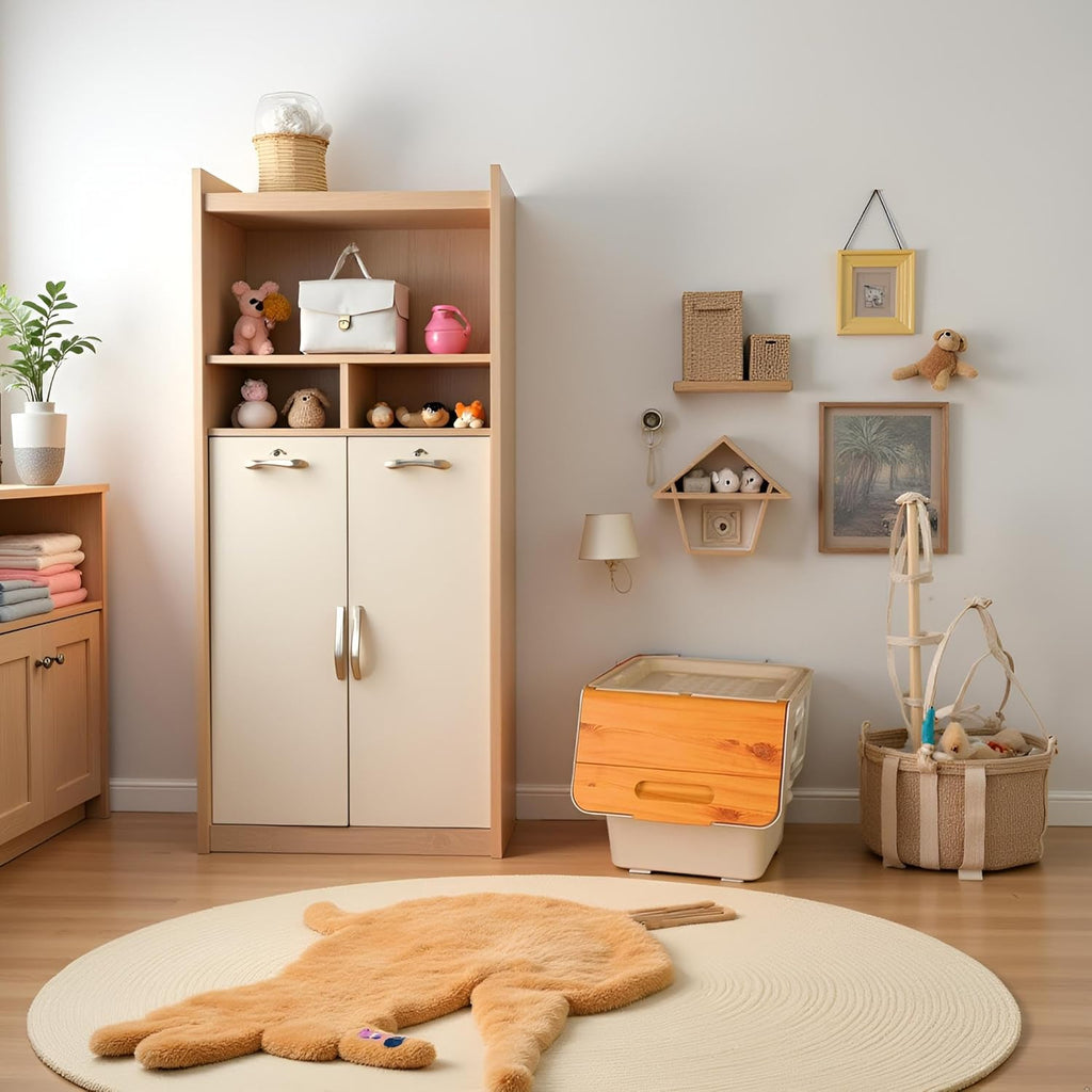 Stackable Storage Organiser Wheeled Toy Box (Bamboo 3x33LT)