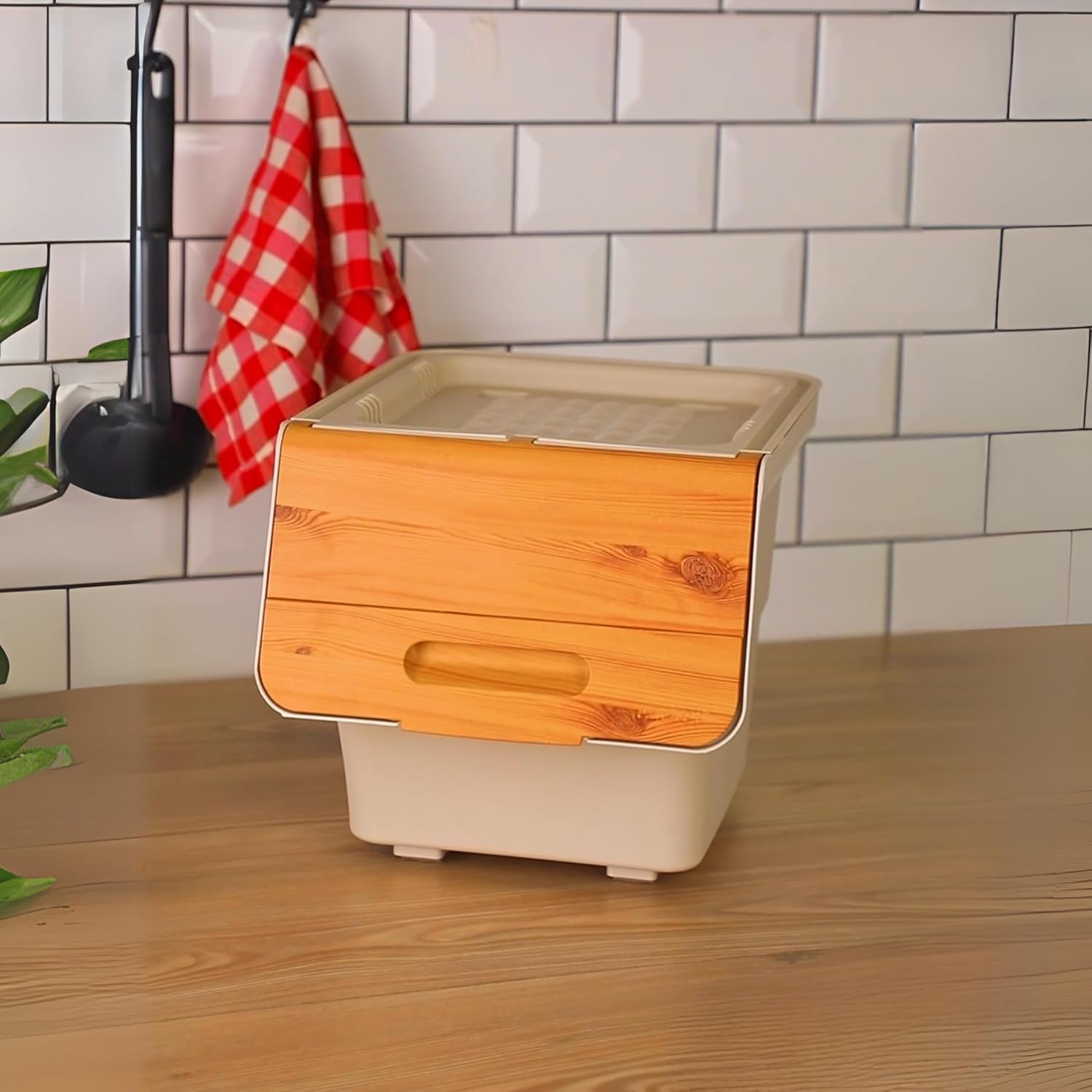 Stackable Storage Organiser Wheeled Toy Box (Bamboo 3x33LT)