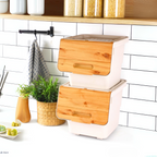 Stackable Storage Organiser Wheeled Toy Box (Bamboo 3x33LT)