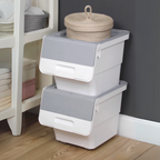 Stackable Storage Organiser Wheeled Toy Box (Grey 3x12LT)