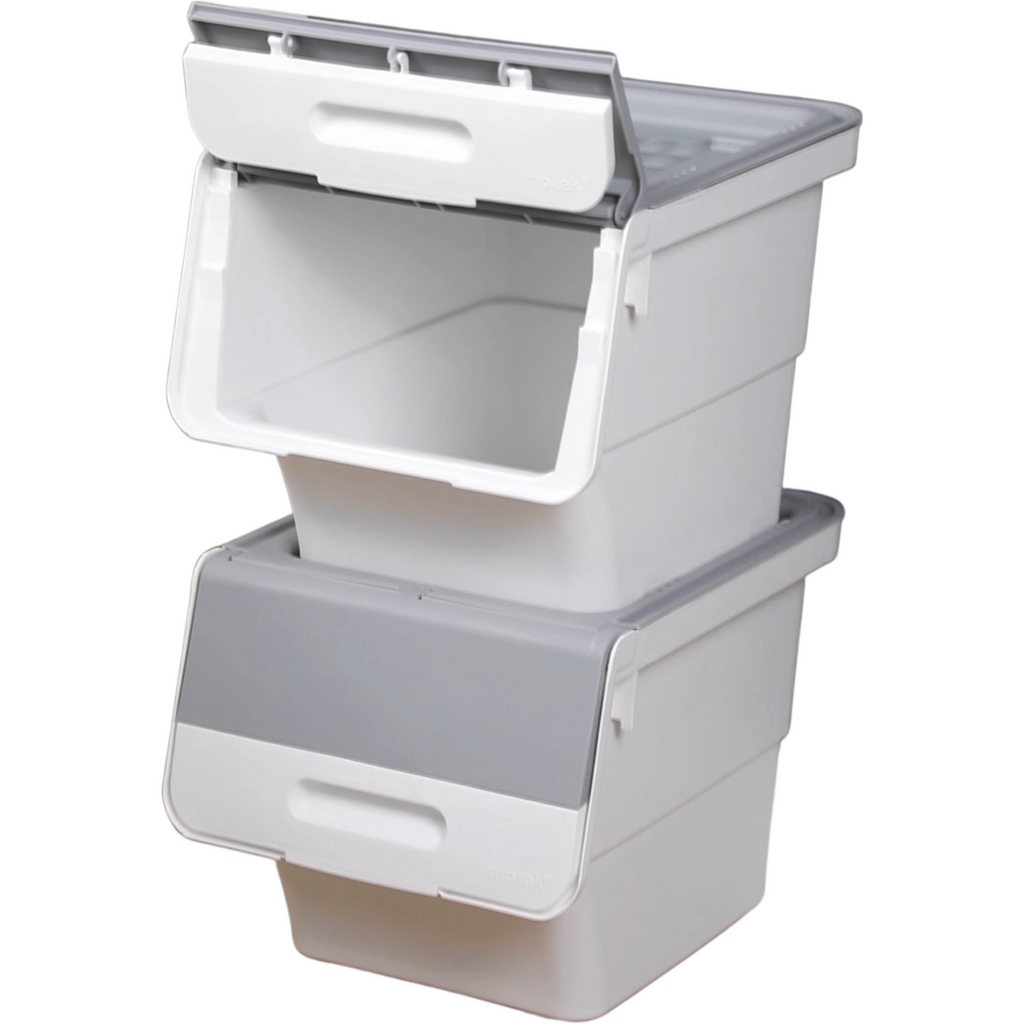Stackable Storage Organiser Wheeled Toy Box (Grey 3x12LT)